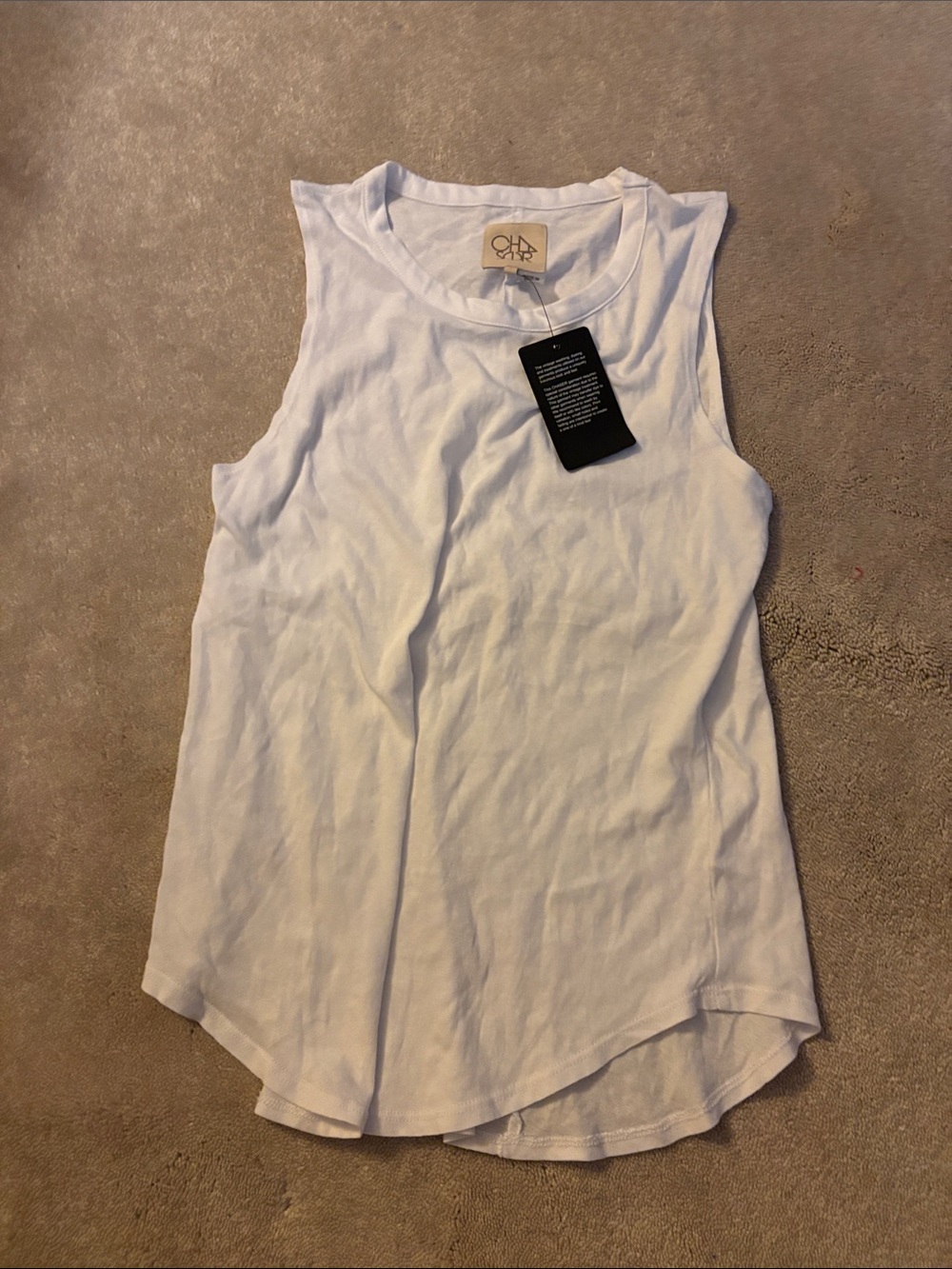 Chaser White Scoop-Hem Muscle Tank